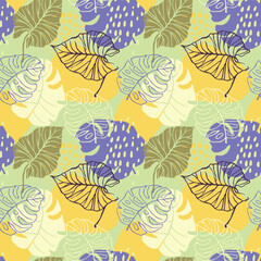 a colorful pattern with leaves and berries