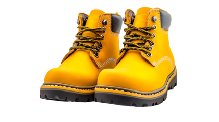 Professional Safety Shoes Isolated on Transparent Background for Workwear Advertisement