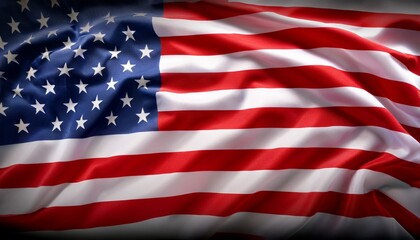 Fototapeta premium American Flag Waving in the Wind