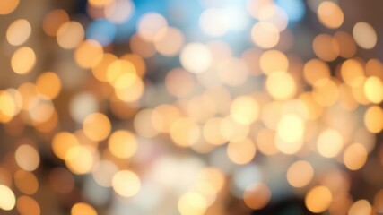 Obraz premium Abstract Golden and Blue Bokeh Background for Festive Designs