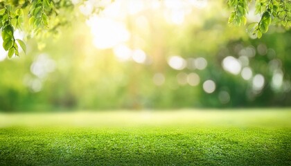  Blurred background of green park with trees