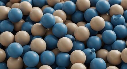 Cream & Azure Spheres AI Generated