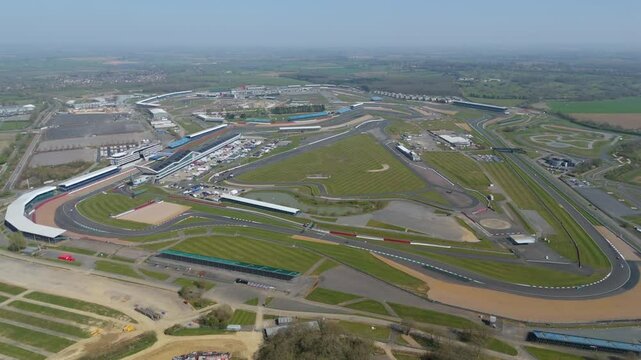 Aerial view of Silverstone Circuit. UK