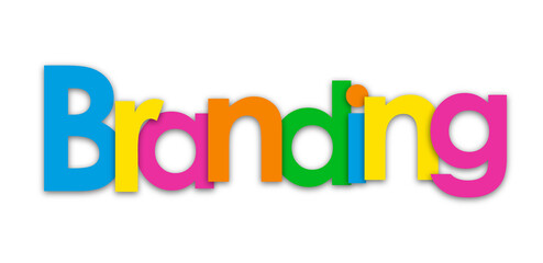 BRANDING colorful typography banner on transparent background