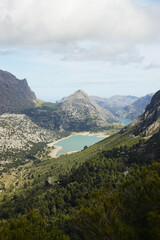 Fototapeta premium Panorama from the pick de L'ofre, Sierra de Tramuntana, Mallorca, Spain