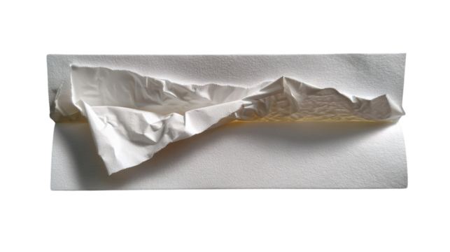 Paper Mountain: A creative paper sculpture of a mountain range on a minimalist approach.