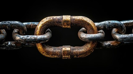 Obraz premium Close-up of rusty chain link