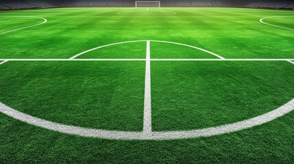 Obraz premium Soccer field inside stadium