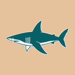 Fototapeta premium Shark vector logo design with elegant silhouette and aquatic graphic style