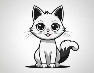 Obraz premium Cute Cartoon Cat