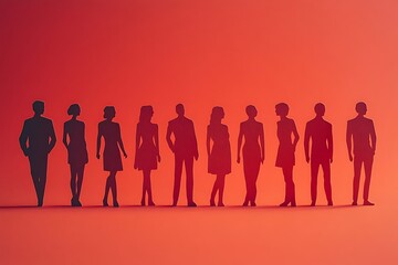 Red Corporate Team Figures Diversity Inclusion