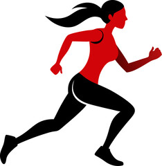 Run. Running men and women, vector set of isolated silhouettes