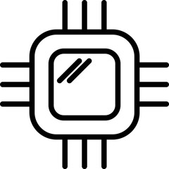 Obraz premium Microchip or processor outline icon