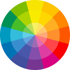 Full spectrum color wheel chart graphic