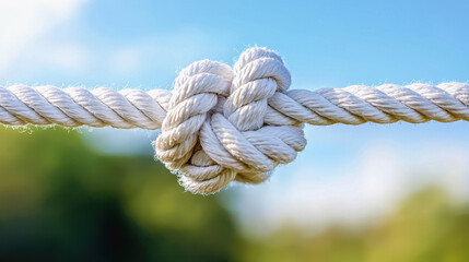 Strong rope symbolizing friendship and bonding among individuals in a meaningful connection and relationships