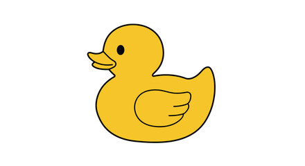 Simple Yellow Cartoon Duck Profile View