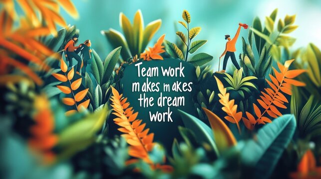 Team work makes the dream work, surrounded by nature