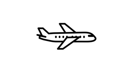 Bold Black Line Art Airplane Tail Section