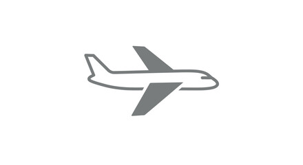 Minimalist Gray Airplane Tail Section Icon