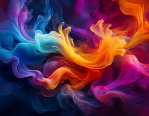 Obraz premium abstract rainbow smoke composition colorful swirls and vivid hues smoke photography abstract art smoke art color explosion