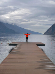 Embracing Nature A Beautiful Scenic Dock That Overlooks the Calm and Tranquil Waters