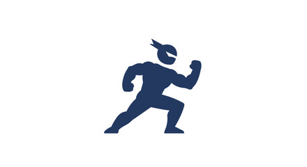 Powerful Silhouette of a Muscular Figure in Motion