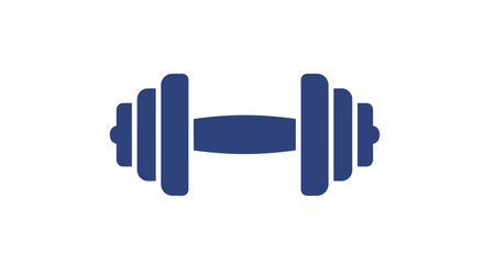 Simple Dark Blue Dumbbell Icon Design