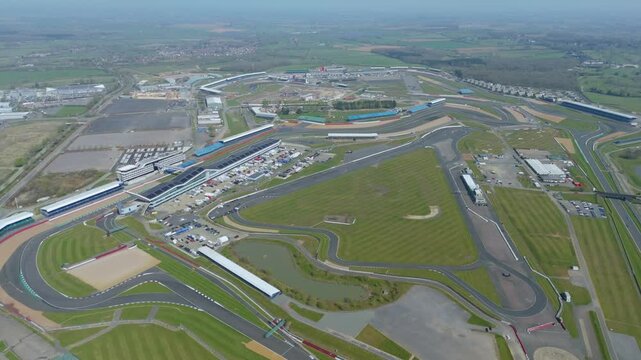 Aerial view of Silverstone Circuit. UK