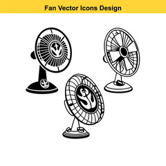 fan icon line art silhouette vector illustration