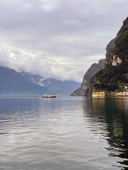 Enjoy a Scenic View of a Tranquil Lake that is Beautifully Surrounded by Majestic Mountains