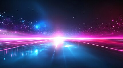 Obraz premium Futuristic Neon Light Technology Background for Creative Designs