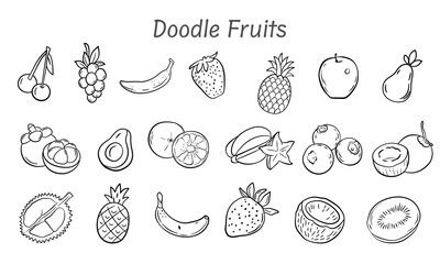 Hand drawn doodle food line art, coloring pages vector illustration design.