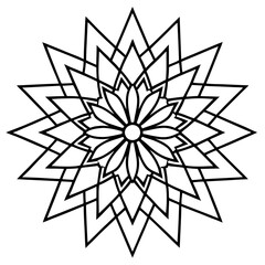 Obraz premium Line Art Mandala Wheel
