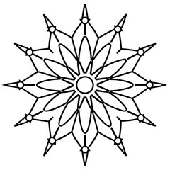 Line Art Mandala Wheel