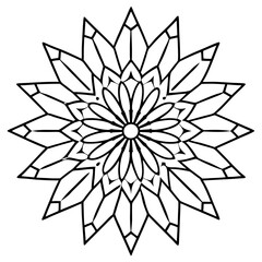 Line Art Mandala Wheel