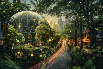 Network of underground tunnels for autonomous delivery bots connecting basements of green buildings