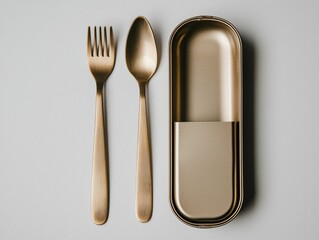 Gold Cutlery & Bento Box