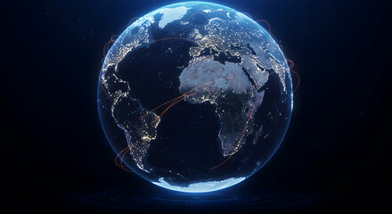 Illuminated globe showcases global connections