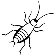 Minimal Earwig Outline Artwork