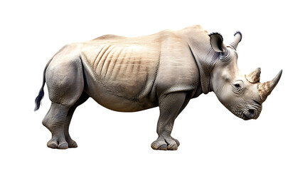Obraz premium Detailed Rhino Illustration on Transparent Background for Creative Projects and Designs