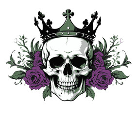 skull with crown vector design