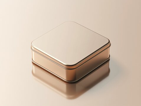 Rose Gold Square Tin Box
