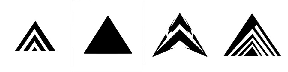 Vector illustration of diverse triangular shapes in black and white design suitable for modern art and graphic projects