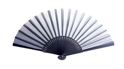 Elegant Traditional Folding Hand Fan Isolated on Transparent Background for Cultural Events and Decor