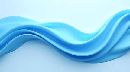 Fototapeta premium A flowing wave of soft blue fabric creates a serene and calming visual effect.