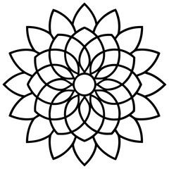 Minimalist Mandala Line Art Vector