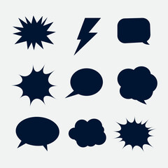 set of blask comic speech buubbles © Memet
