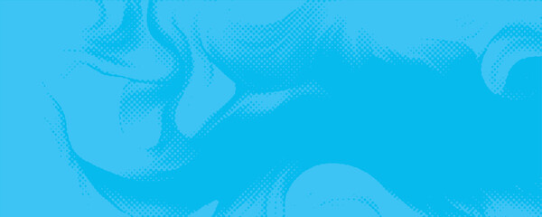 Halftone dots on blue background. Comic pop art style blank layout. Template design for comic book, presentation, sale or web banner. Vector illustration