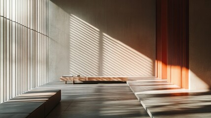 Obraz premium Minimalist interior design with natural light