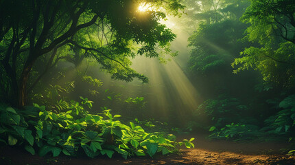 sunlight in the forest
